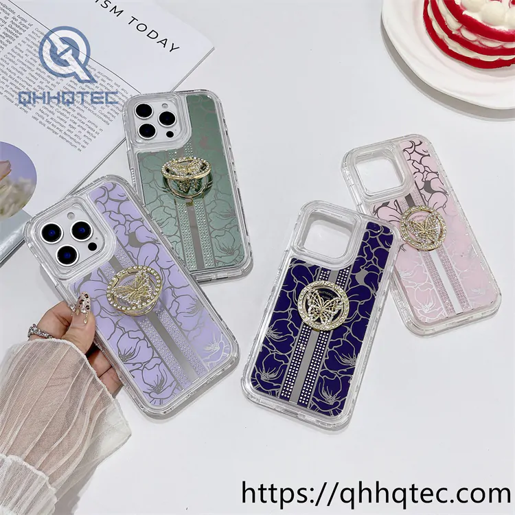 electroplated patch pattern diamond phone case