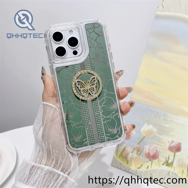 electroplated patch pattern diamond phone case