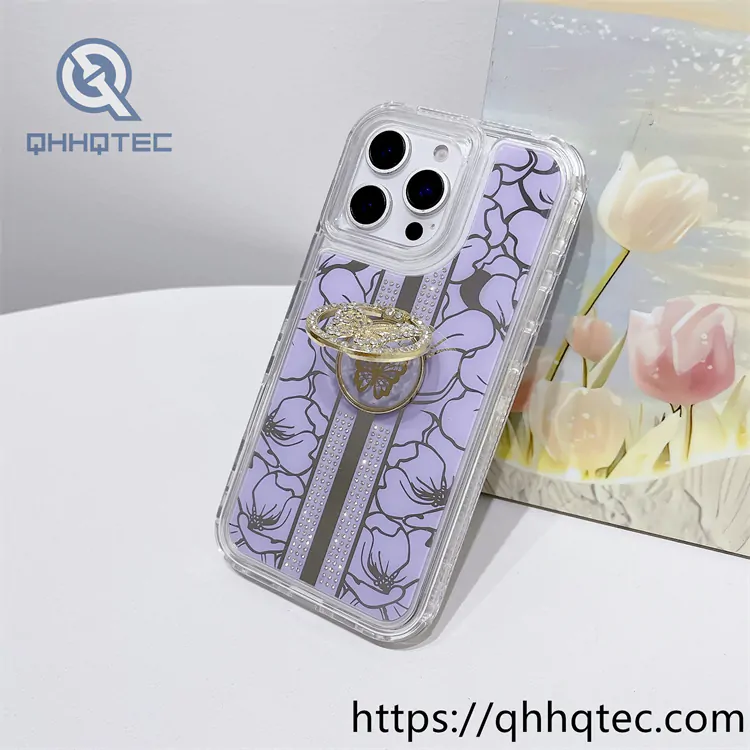 electroplated patch pattern diamond phone case