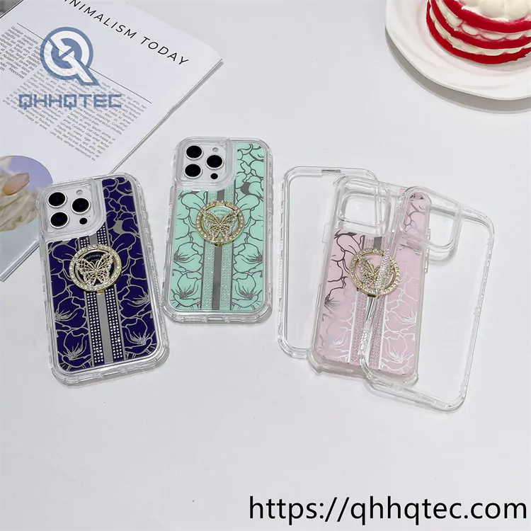 electroplated patch pattern diamond phone case