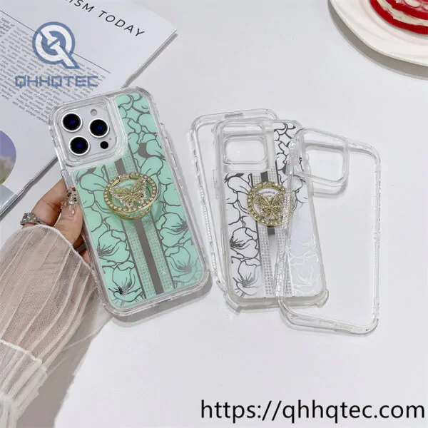 electroplated patch pattern diamond phone case