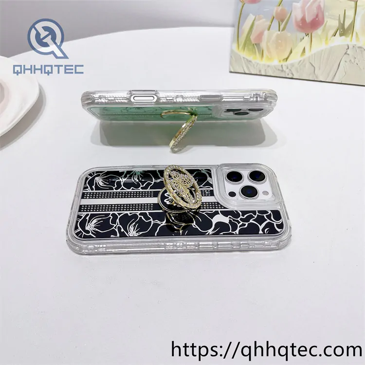 electroplated patch pattern diamond phone case