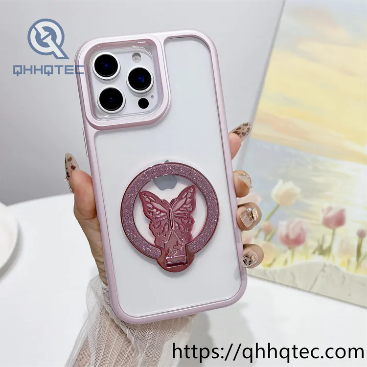 metallic paint frame 3 in 1 case butterfly round bracket
