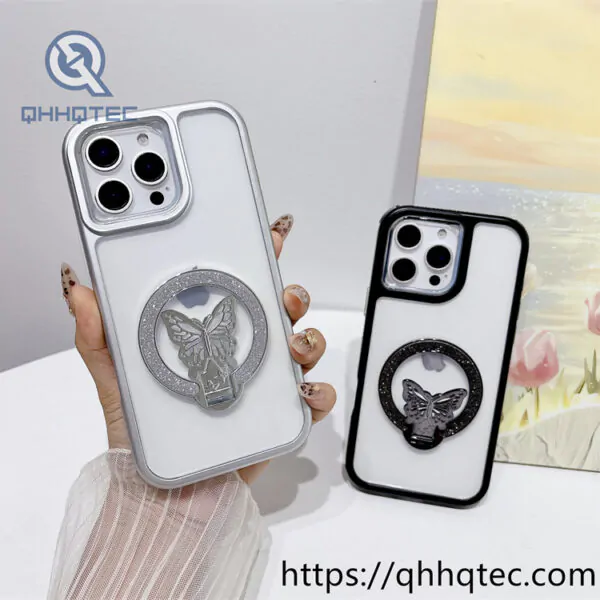 metallic paint frame 3 in 1 case butterfly round bracket
