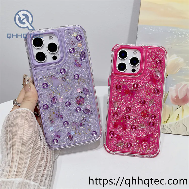 full diamonds shining 3 in 1 castle horse case