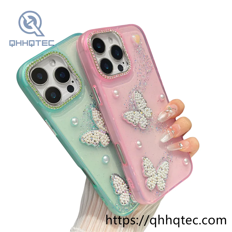 pearl butterfly exquisite dripping case