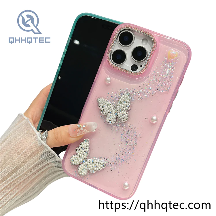 pearl butterfly exquisite dripping case