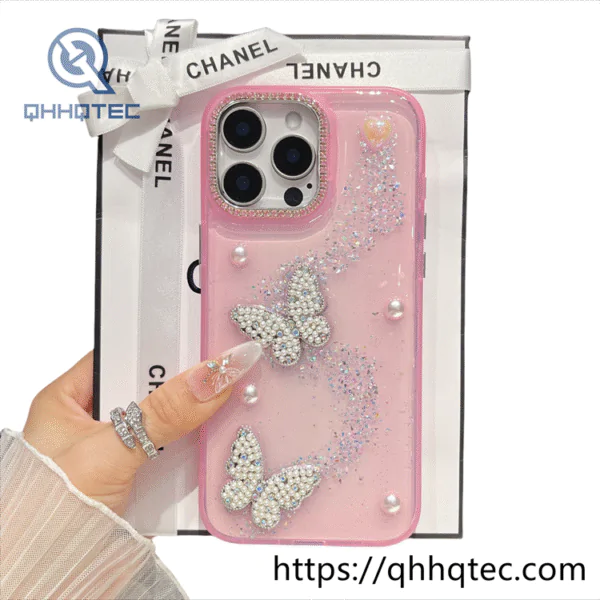 pearl butterfly exquisite dripping case