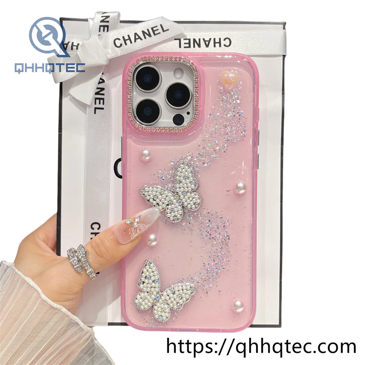 pearl butterfly exquisite dripping case