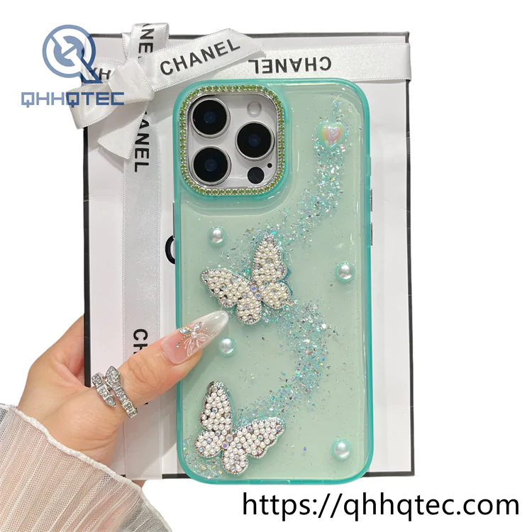 pearl butterfly exquisite dripping case