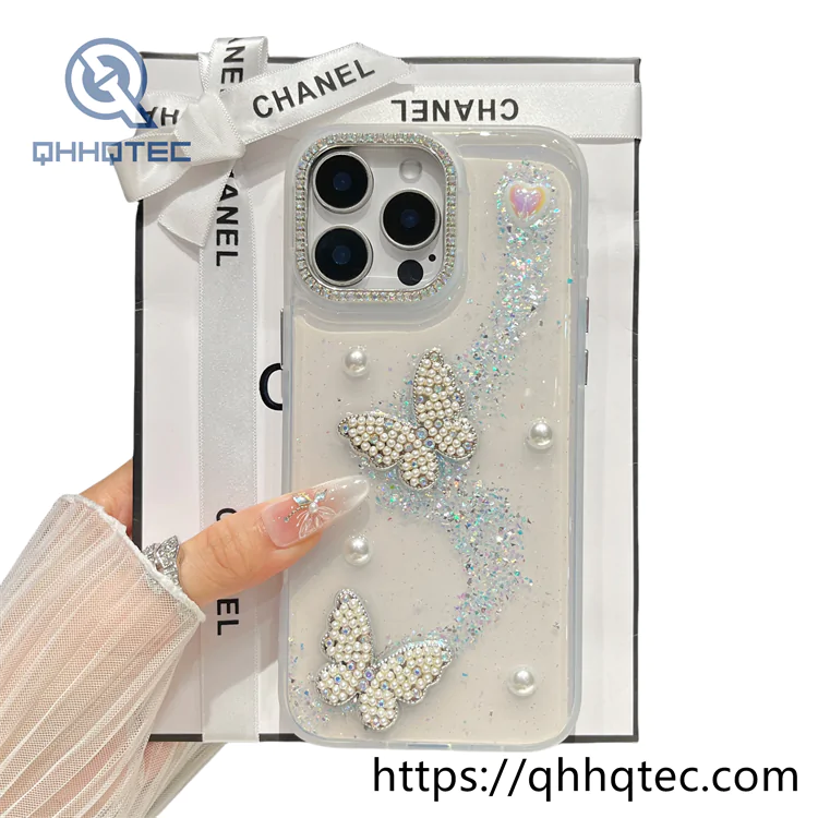 pearl butterfly exquisite dripping case