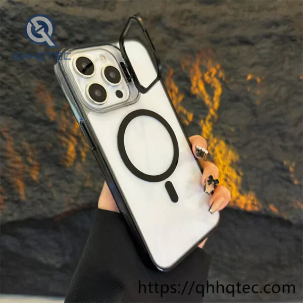 high transparent phone case with len bracket (复制)