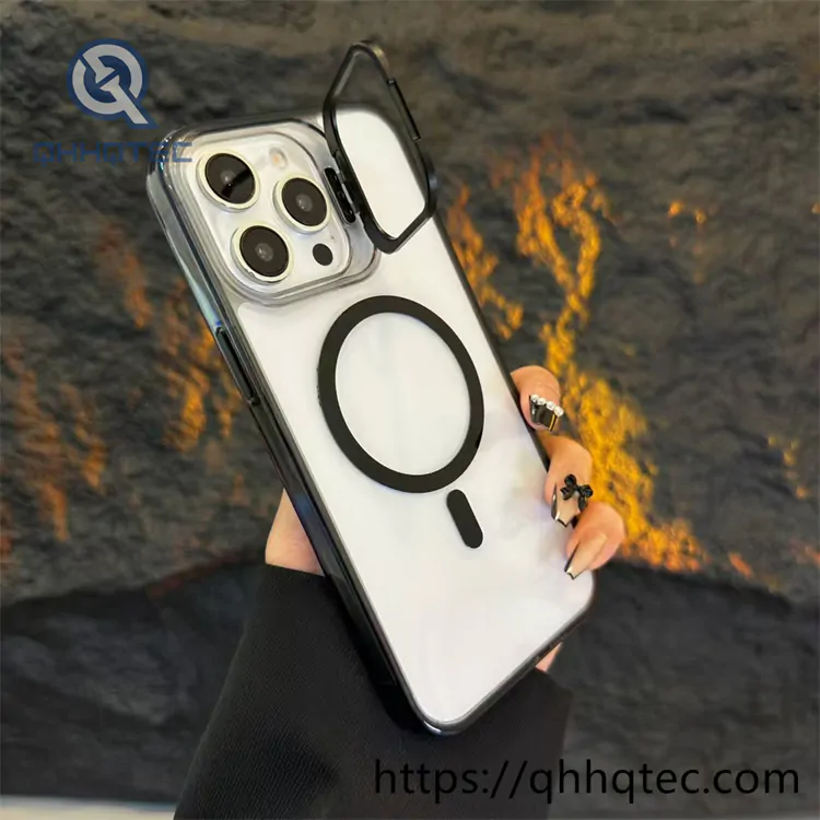high transparent phone case with len bracket (复制)