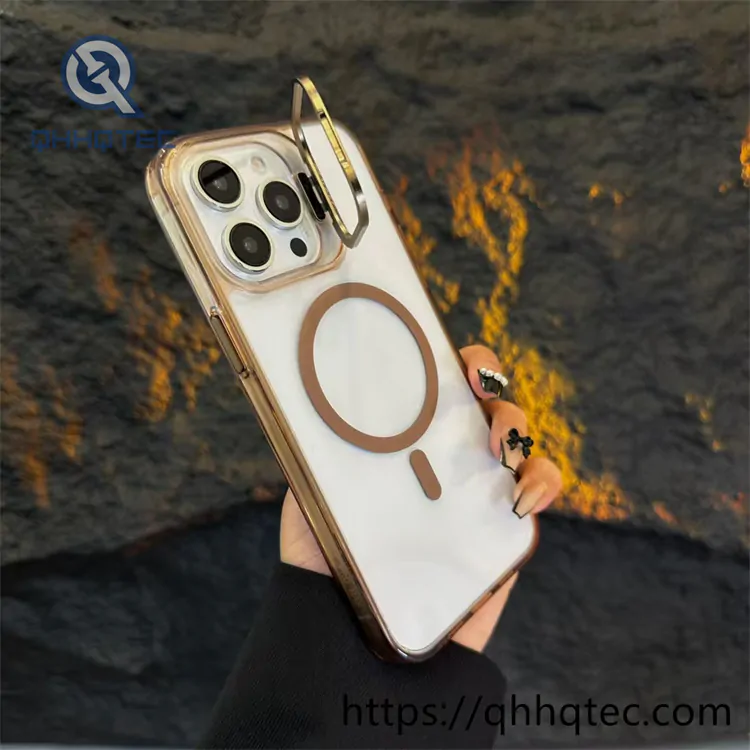high transparent phone case with len bracket (复制)