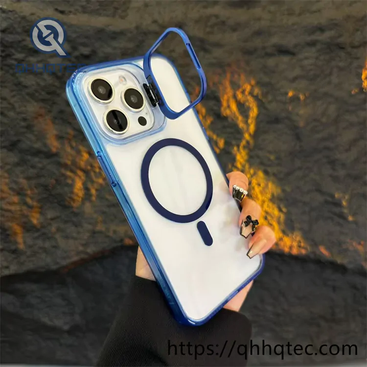 high transparent phone case with len bracket (复制)
