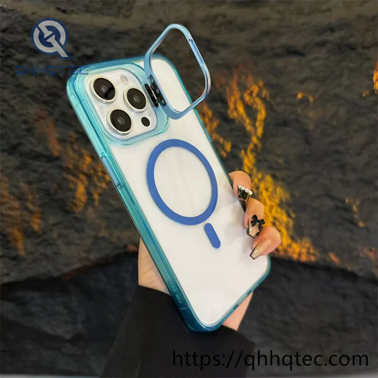 high transparent phone case with len bracket (复制)