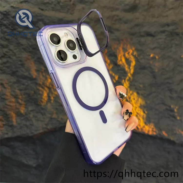high transparent phone case with len bracket (复制)