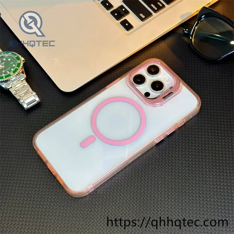 high transparent phone case with len bracket (复制)