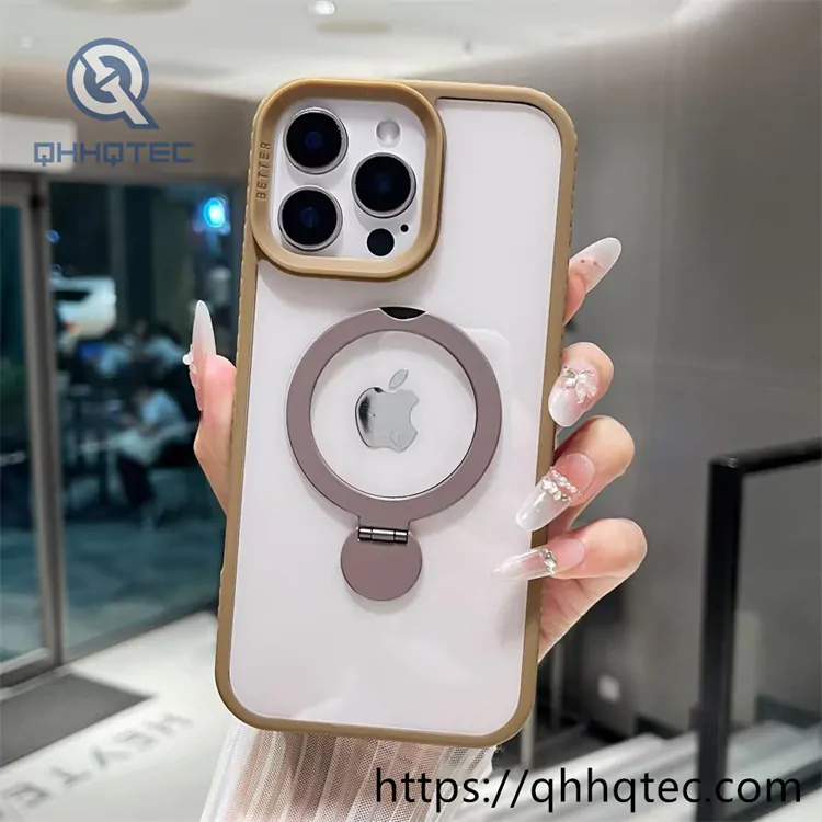 transparent phone case with hexagonal metal bracket (复制)