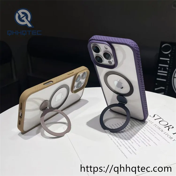 transparent phone case with hexagonal metal bracket (复制)
