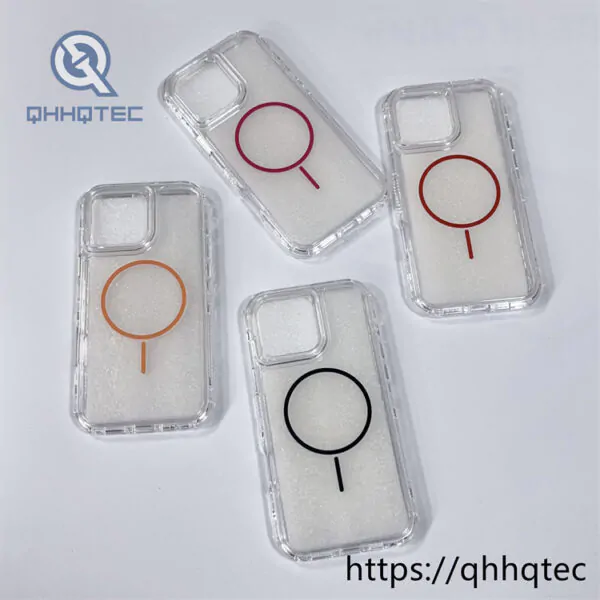 clear high transparent 3 in 1 durable magnetic case