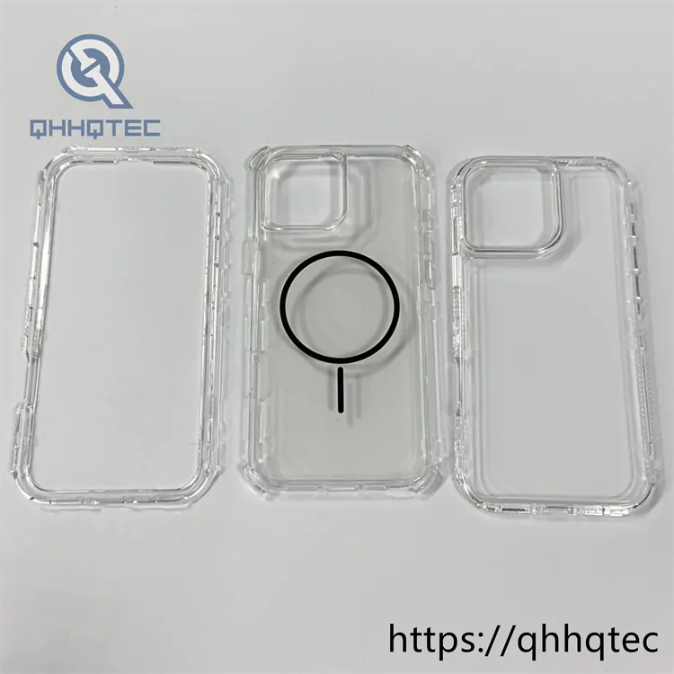 clear high transparent 3 in 1 durable magnetic case