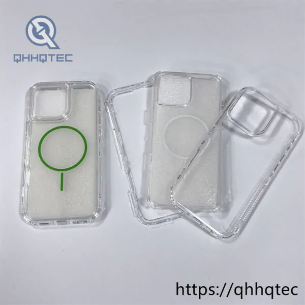 clear high transparent 3 in 1 durable magnetic case