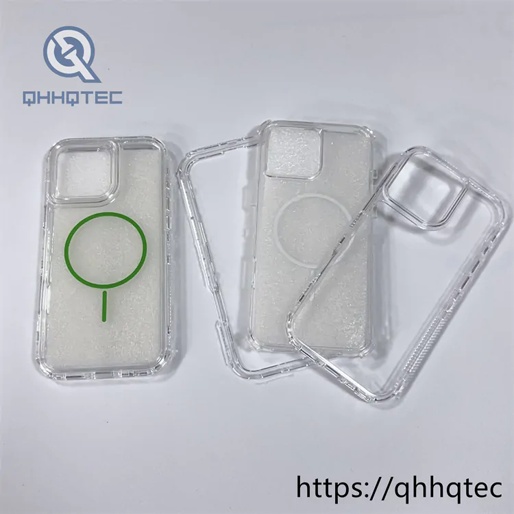 clear high transparent 3 in 1 durable magnetic case
