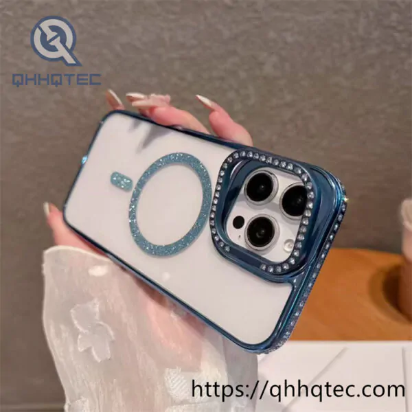 removable lens bracket diamond magsafe case/ electronic planting case