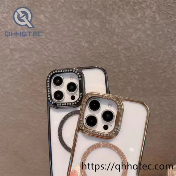 removable lens bracket diamond magsafe case/ electronic planting case