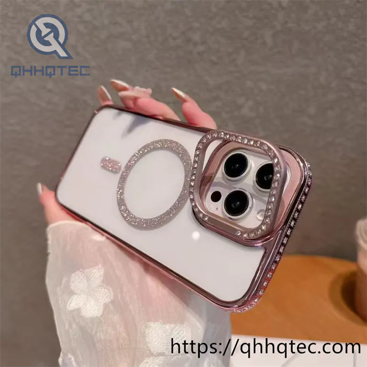 removable lens bracket diamond magsafe case/ electronic planting case