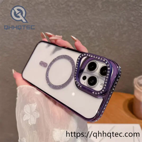 removable lens bracket diamond magsafe case/ electronic planting case