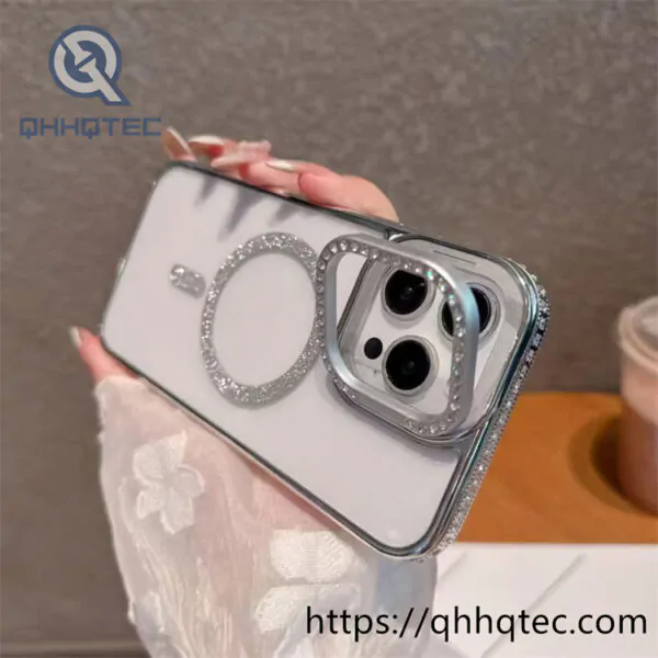 removable lens bracket diamond magsafe case/ electronic planting case
