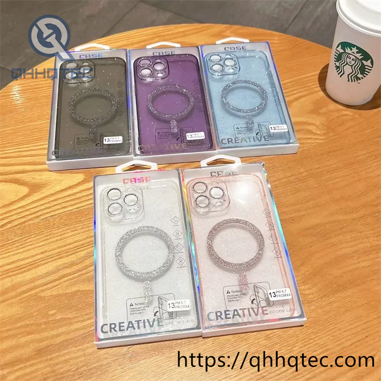 glitter transparent shinning magnetic case