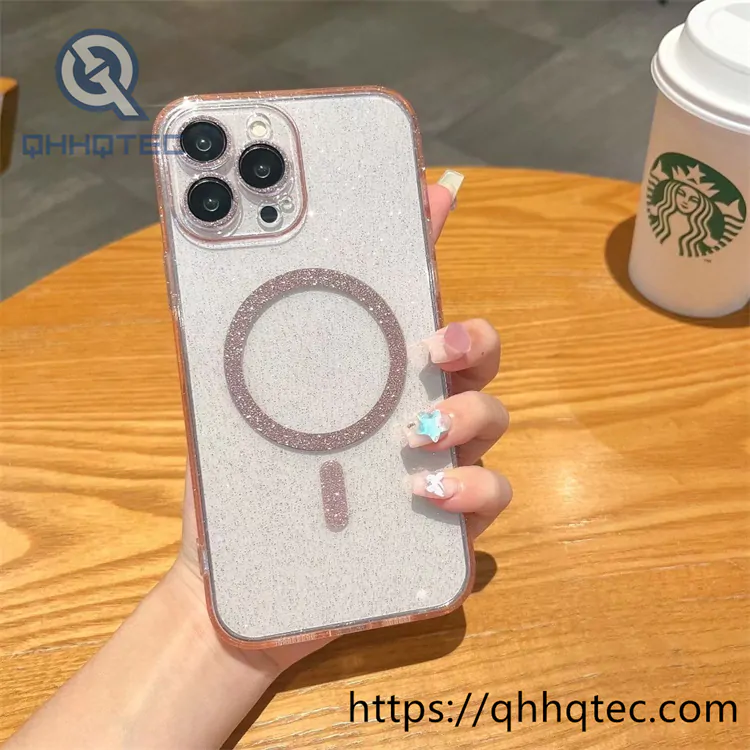 glitter transparent shinning magnetic case