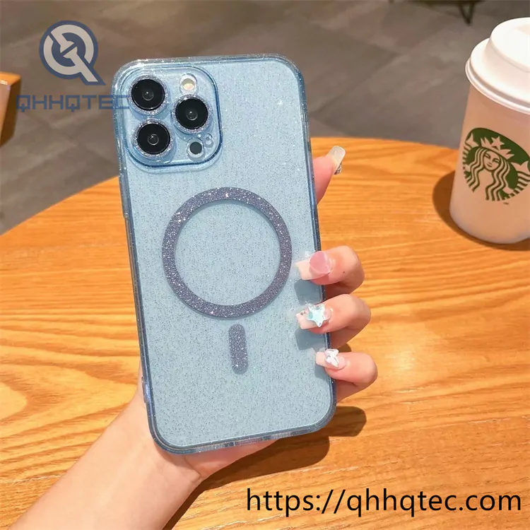 glitter transparent shinning magnetic case