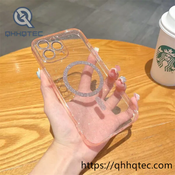 glitter transparent shinning magnetic case