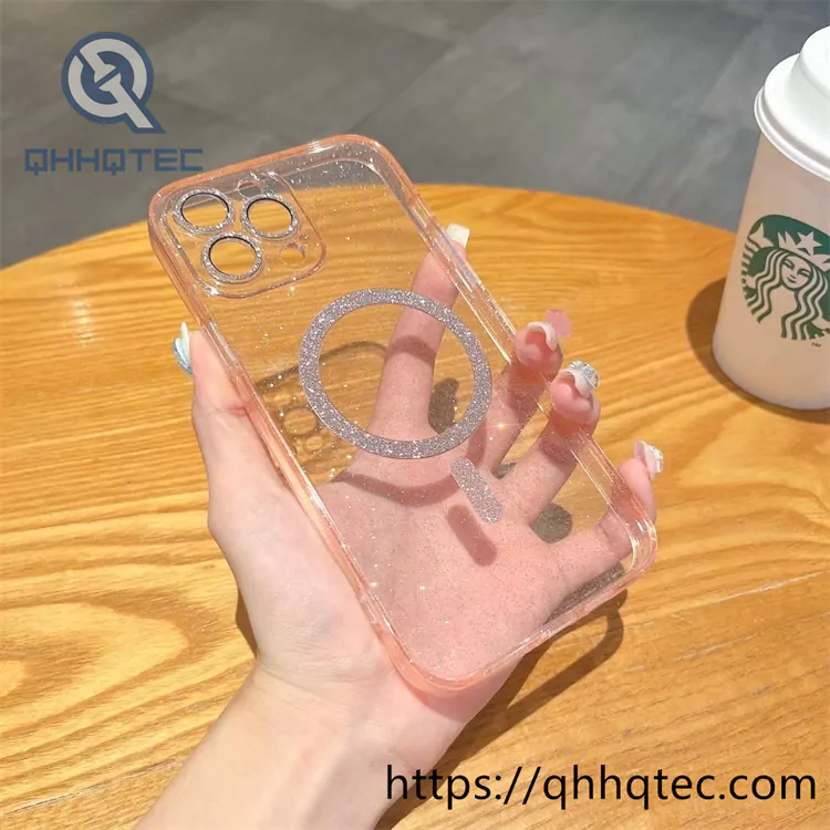 glitter transparent shinning magnetic case