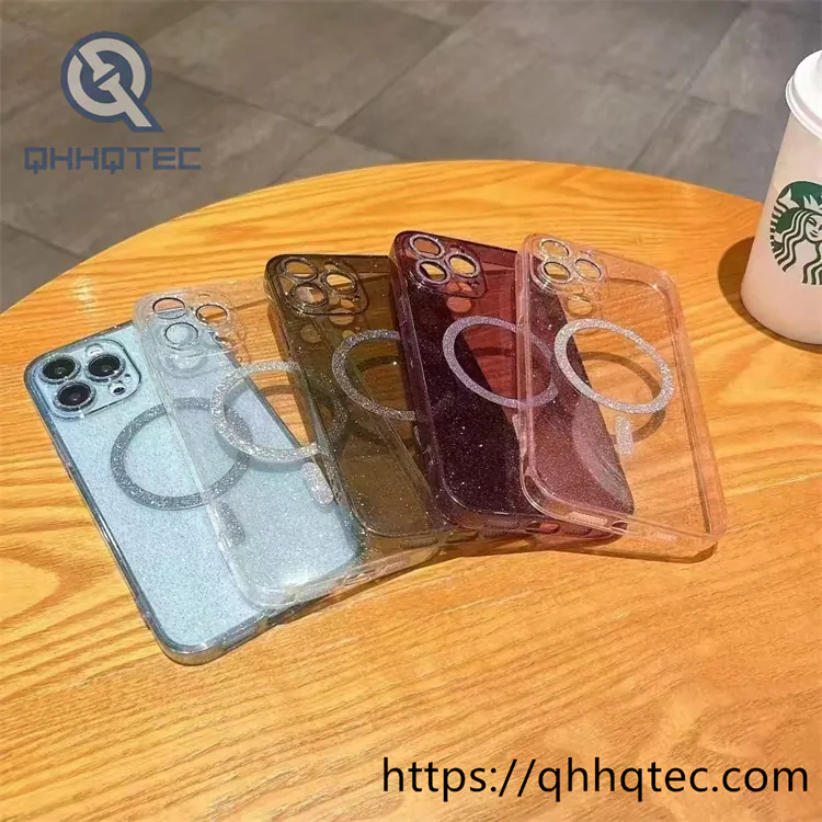 glitter transparent shinning magnetic case