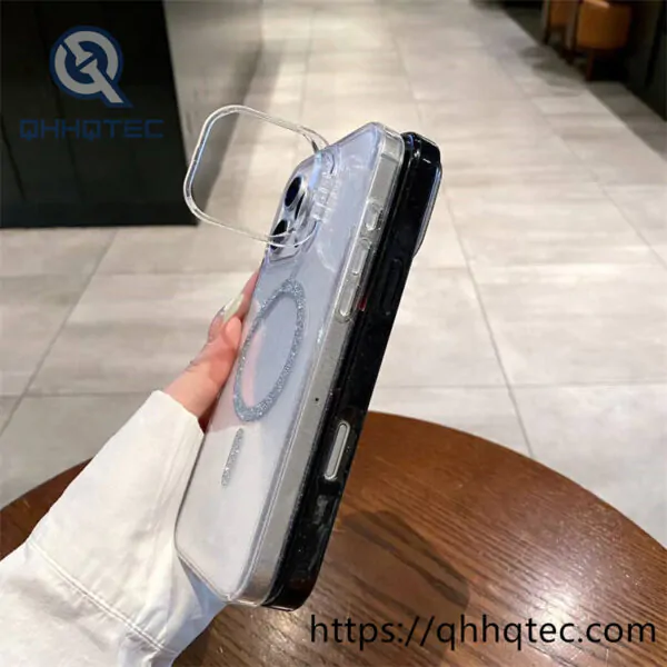 clear shinning magentic case with holder camera