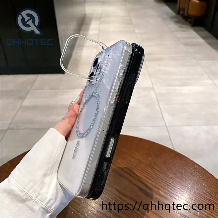 clear shinning magentic case with holder camera