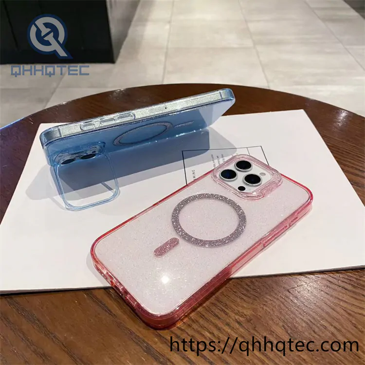 clear shinning magentic case with holder camera