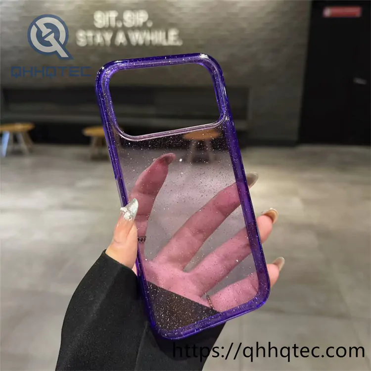 shinning powder clear magnetic cover case