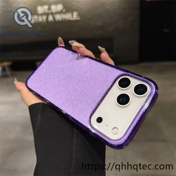 shinning powder clear magnetic cover case