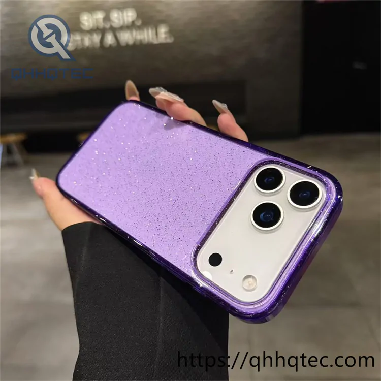 shinning powder clear magnetic cover case