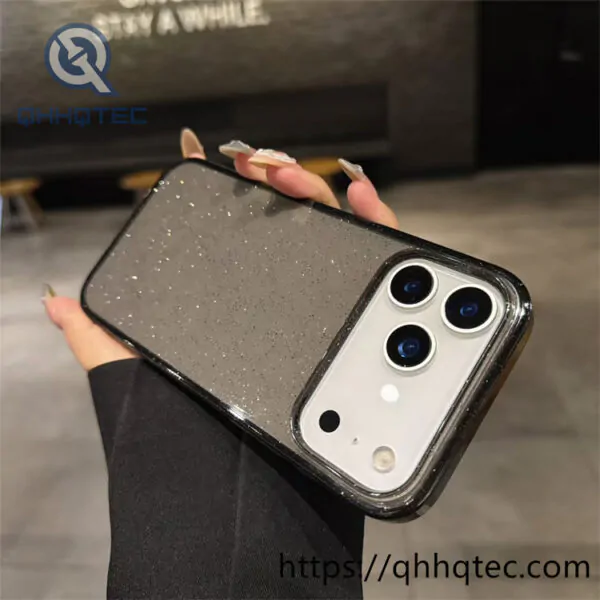 shinning powder clear magnetic cover case