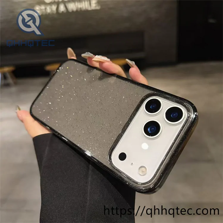 shinning powder clear magnetic cover case