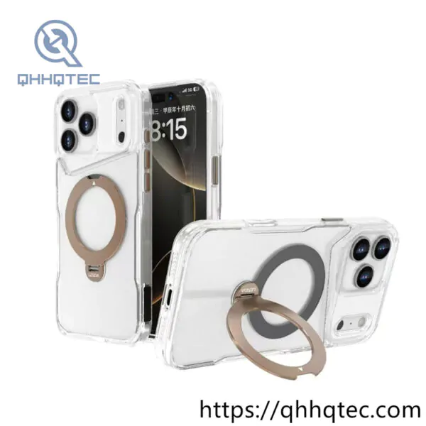 circular ring stand magsafe transparent case