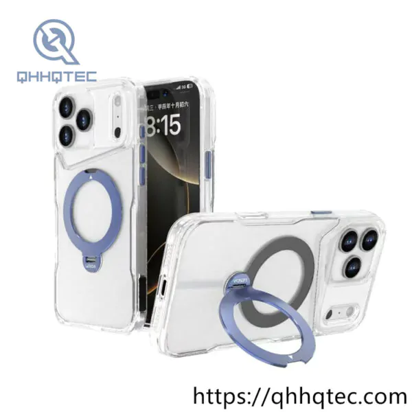 circular ring stand magsafe transparent case