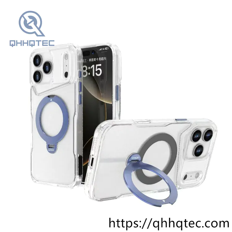 circular ring stand magsafe transparent case